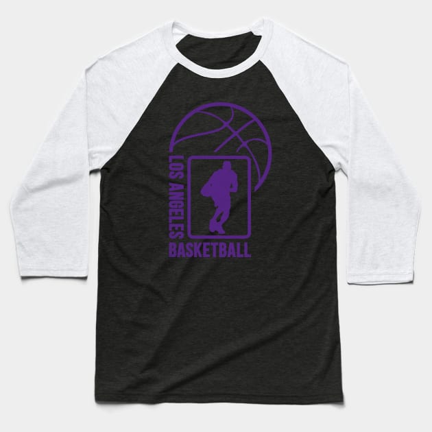 Los Angeles Basketball 04 Baseball T-Shirt by yasminkul